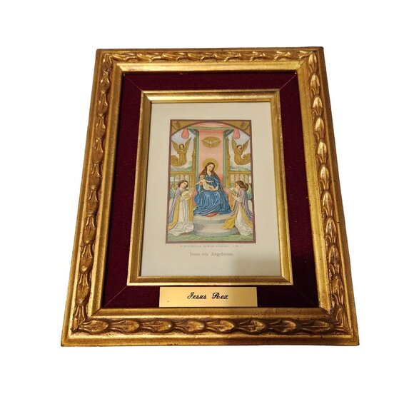 Jesus Rex Angelorum Framed Illumination Art Print 1959 Argosy Book Shop NY - Picture 1 of 9